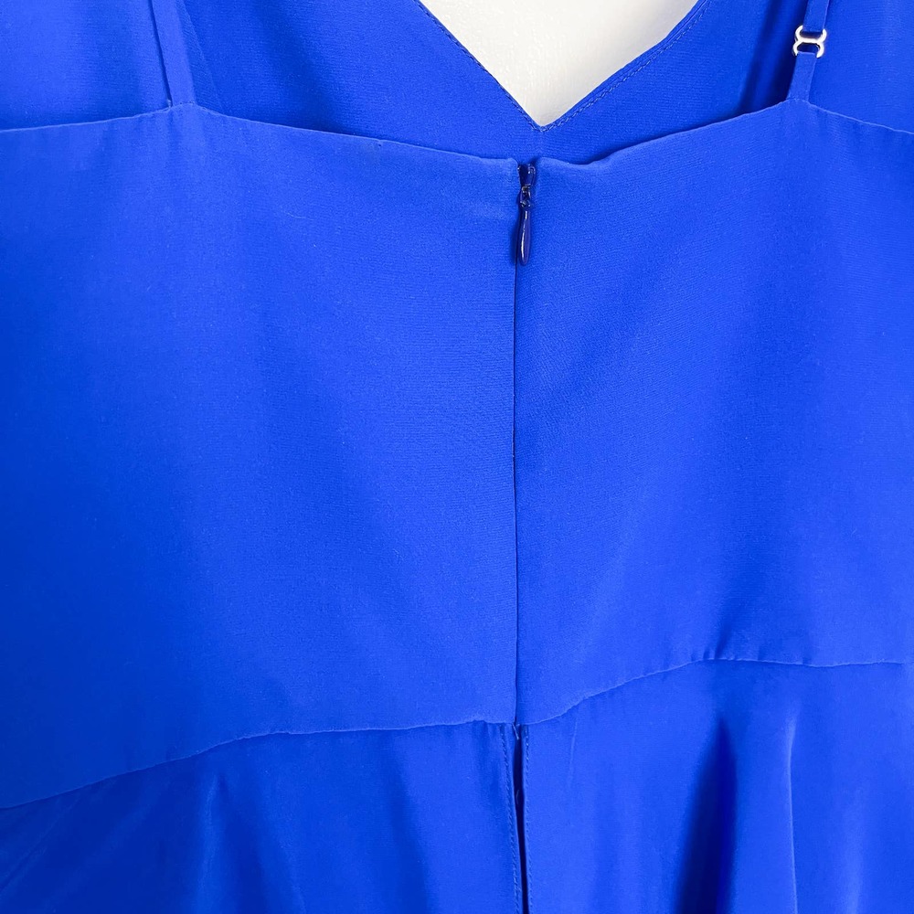 Amanda Uprichard Royal Blue Peplum Sleeveless Silk Mini Dress Size Small - Picture 7 of 12